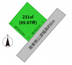 福山市幕山台、土地の間取り画像です