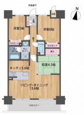 福山市今町、収益物件/マンションの間取り画像です