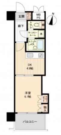 福山市丸之内、収益物件/マンションの間取り画像です
