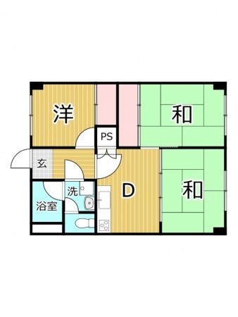 鹿児島市唐湊、マンションの間取り画像です