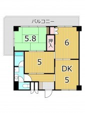 鹿児島市平之町、マンションの間取り画像です