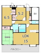 鹿児島市紫原、マンションの間取り画像です