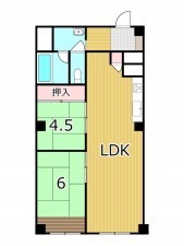 鹿児島市紫原、マンションの間取り画像です