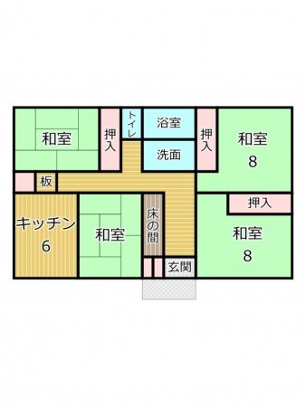 鹿児島市田上、中古一戸建ての間取り画像です