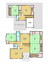 鹿児島市田上、中古一戸建ての間取り画像です