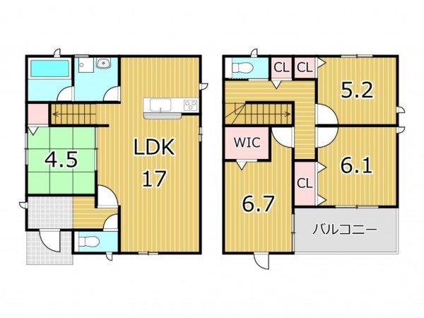 鹿児島市紫原、新築一戸建ての間取り画像です