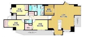 鹿児島市郡元町、マンションの間取り画像です