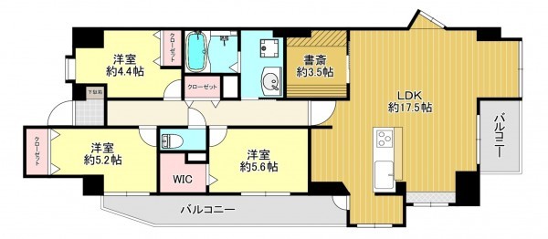 鹿児島市郡元町、マンションの間取り画像です