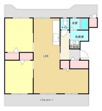 鹿児島市鴨池新町、マンションの間取り画像です