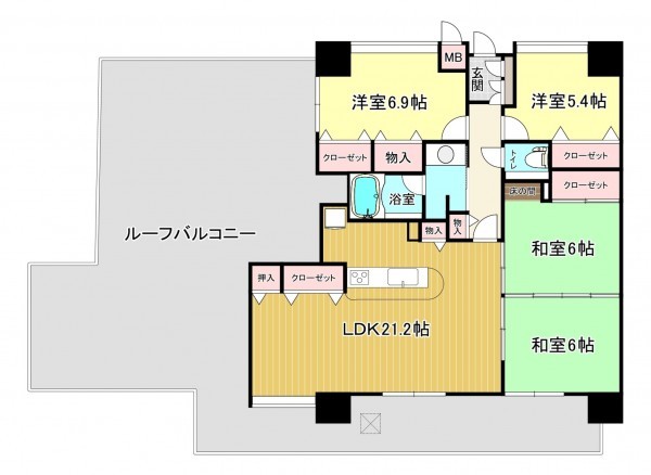 鹿児島市天保山町、マンションの間取り画像です