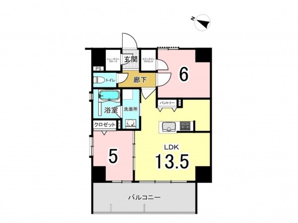 鹿児島市加治屋町、マンションの間取り画像です