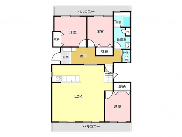 鹿児島市鴨池新町、マンションの間取り画像です