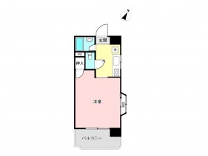 鹿児島市甲突町、マンションの間取り画像です