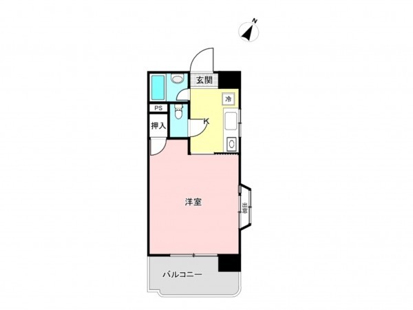 鹿児島市甲突町、マンションの間取り画像です