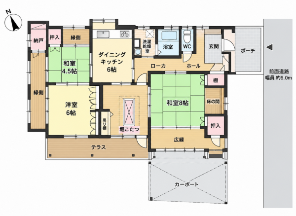 鹿児島市明和、中古一戸建ての間取り画像です