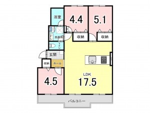 鹿児島市鴨池新町、マンションの間取り画像です