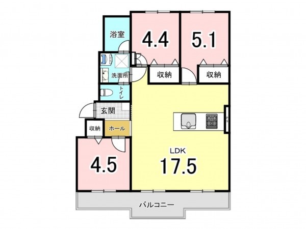 鹿児島市鴨池新町、マンションの間取り画像です