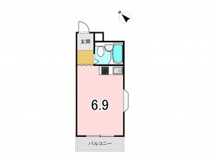 鹿児島市城山町、マンションの間取り画像です