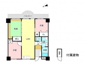 鹿児島市真砂本町、マンションの間取り画像です