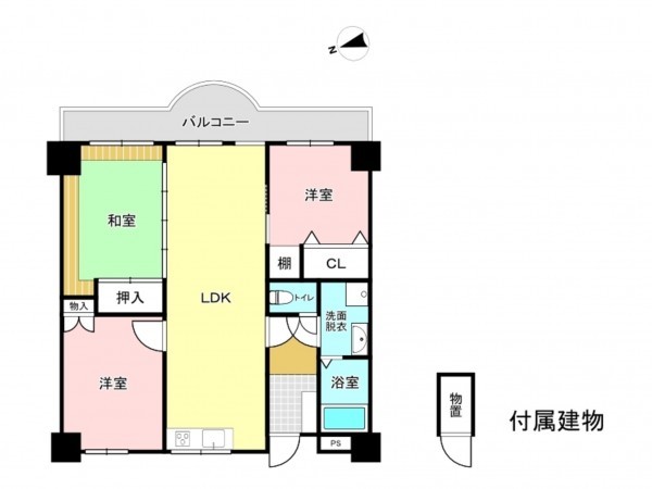 鹿児島市真砂本町、マンションの間取り画像です