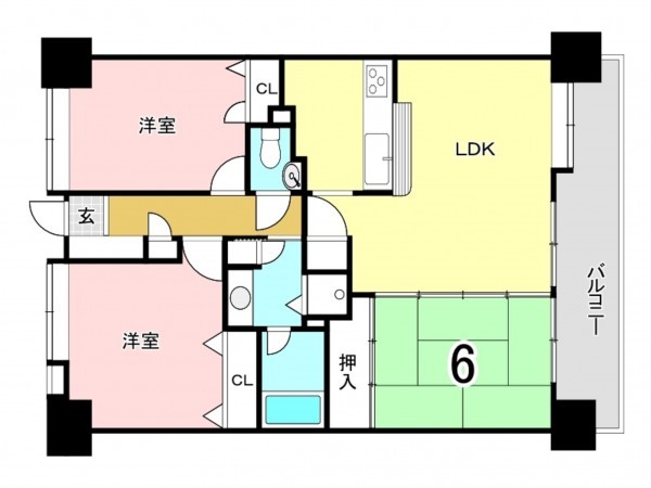 鹿児島市武、マンションの間取り画像です