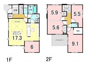 鹿児島市武、新築一戸建ての間取り画像です