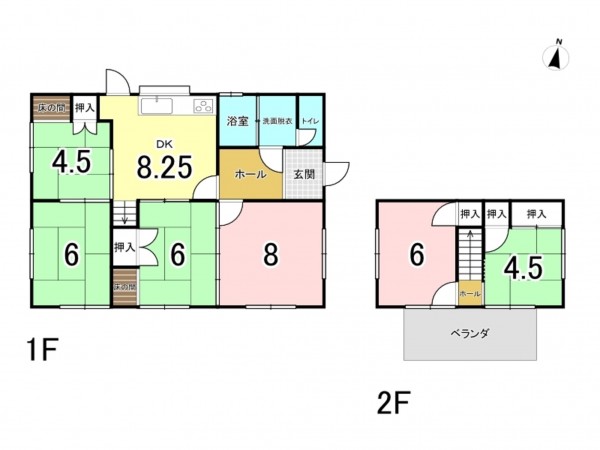 鹿児島市紫原、中古一戸建ての間取り画像です