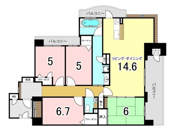 鹿児島市郡元、マンションの間取り画像です
