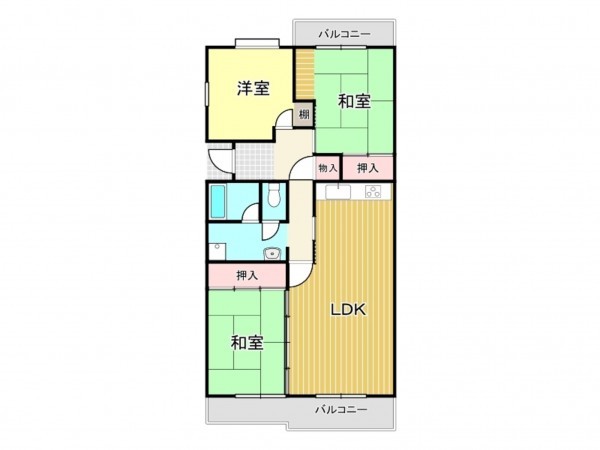 鹿児島市鴨池新町、マンションの間取り画像です