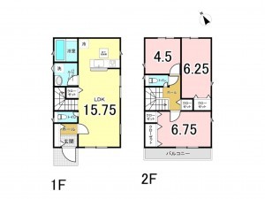鹿児島市紫原、新築一戸建ての間取り画像です