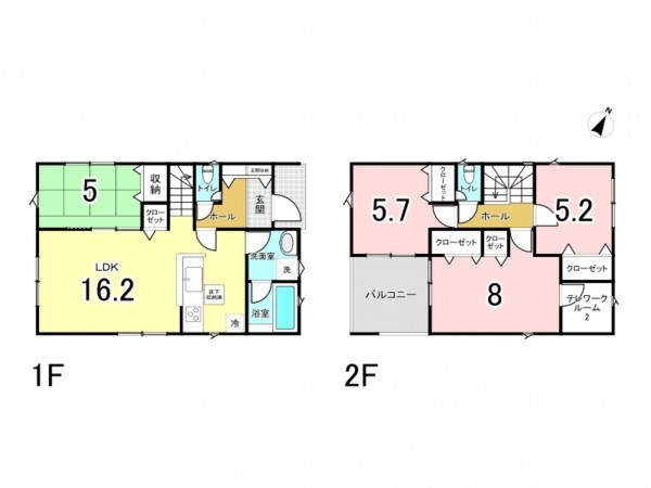 鹿児島市紫原、新築一戸建ての間取り画像です