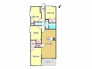鹿児島市郡元町、マンションの間取り画像です