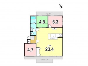 鹿児島市鴨池新町、マンションの間取り画像です