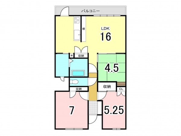 鹿児島市南林寺町、マンションの間取り画像です