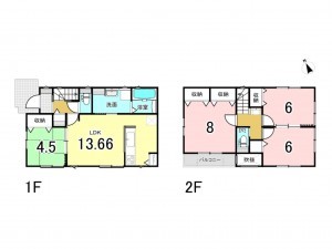 鹿児島市下荒田、新築一戸建ての間取り画像です