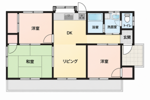 鹿児島市明和、中古一戸建ての間取り画像です