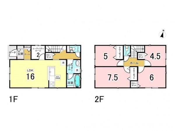 鹿児島市永吉、新築一戸建ての間取り画像です