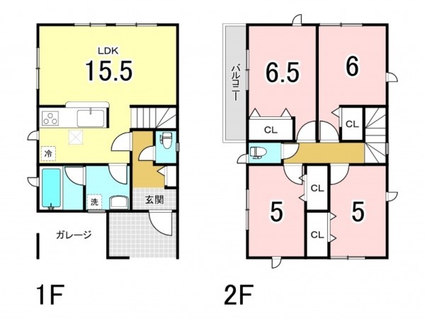 鹿児島市永吉、新築一戸建ての間取り画像です
