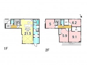 鹿児島市西田、新築一戸建ての間取り画像です