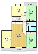 鹿児島市鴨池新町、マンションの間取り画像です