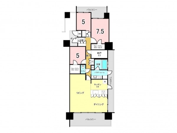 鹿児島市上荒田町、マンションの間取り画像です