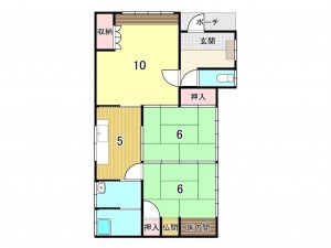 鹿児島市甲突町、中古一戸建ての間取り画像です