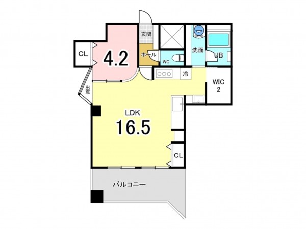 鹿児島市照国町、マンションの間取り画像です