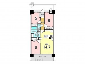 鹿児島市武岡、マンションの間取り画像です
