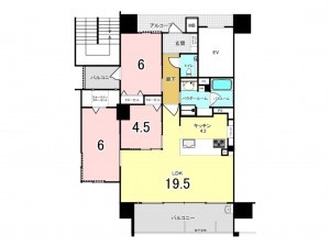 鹿児島市平之町、マンションの間取り画像です