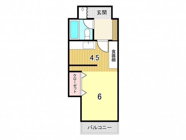 鹿児島市易居町、マンションの間取り画像です