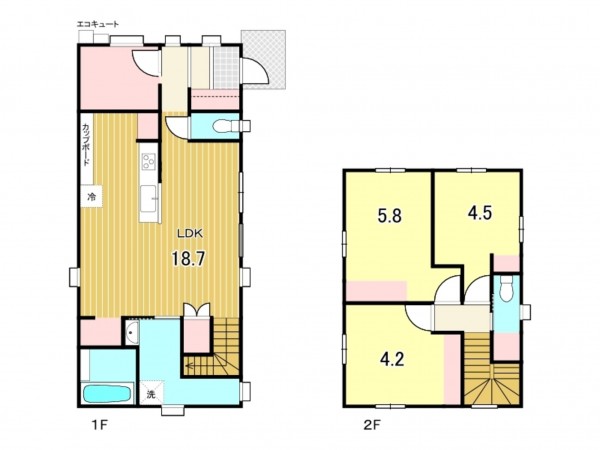 鹿児島市原良、中古一戸建ての間取り画像です