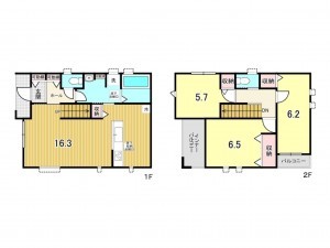 鹿児島市明和、新築一戸建ての間取り画像です