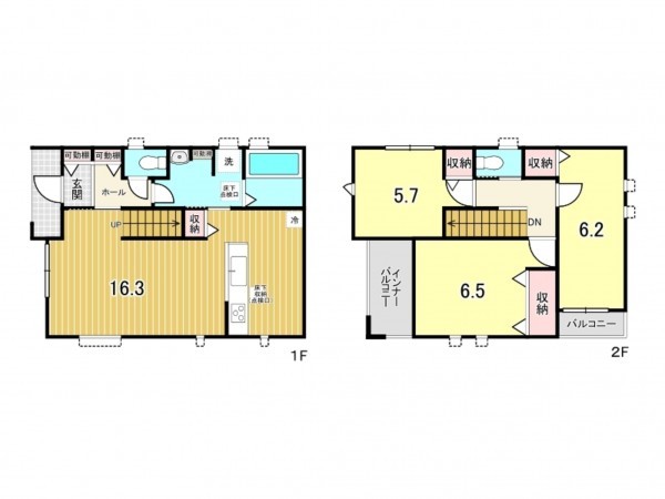 鹿児島市明和、新築一戸建ての間取り画像です