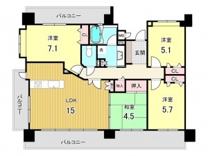 鹿児島市新栄町、マンションの間取り画像です